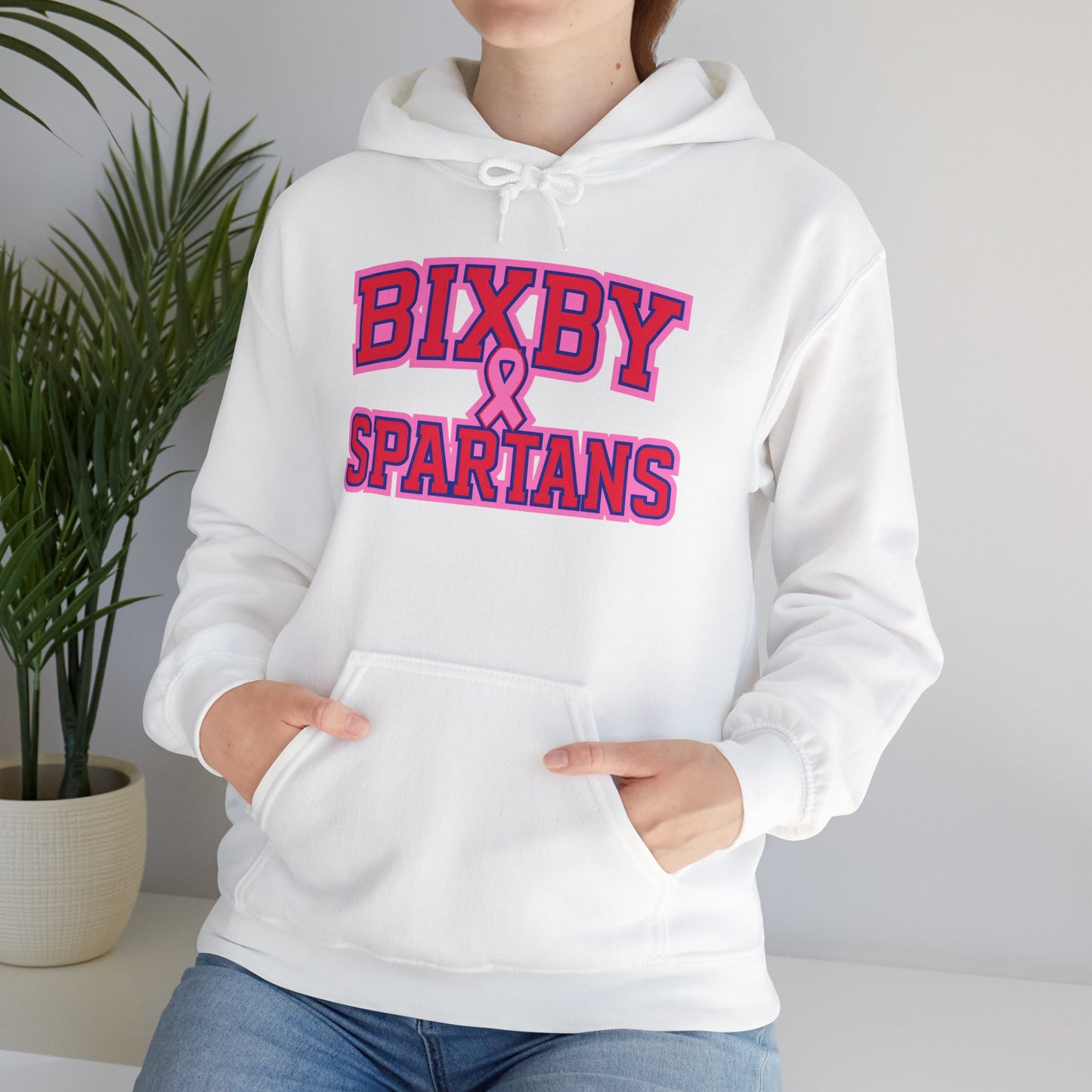Bixby Spartans Breast Cancer Awareness Gildan Hoodie