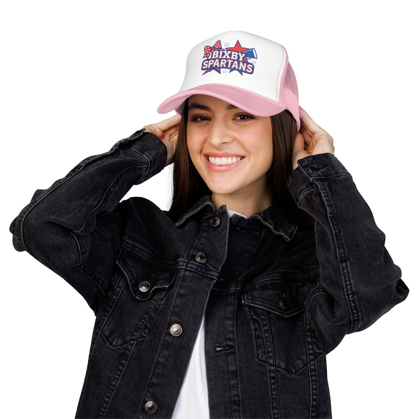 Bixby Spartans Cheer Embroidered Foam Trucker Hat