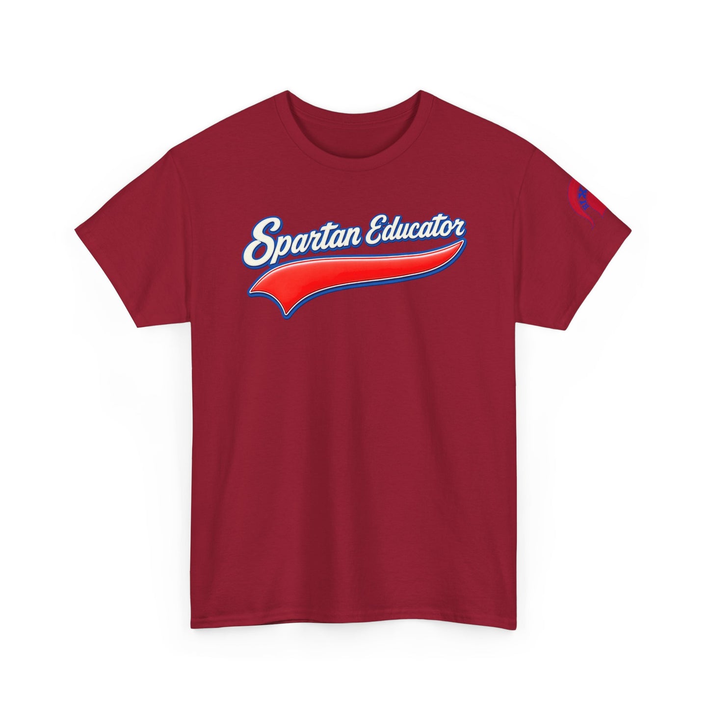 Spartan Educator Design Gildan Tee With Sleeve Logo