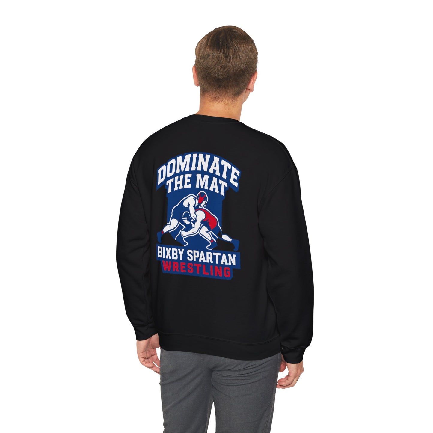 Dominate The Mat Spartan Wrestling Gildan Sweatshirt