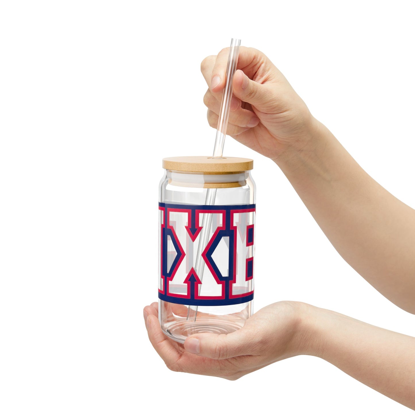 Bixby Athletic Letter Sipper Glass, 16oz