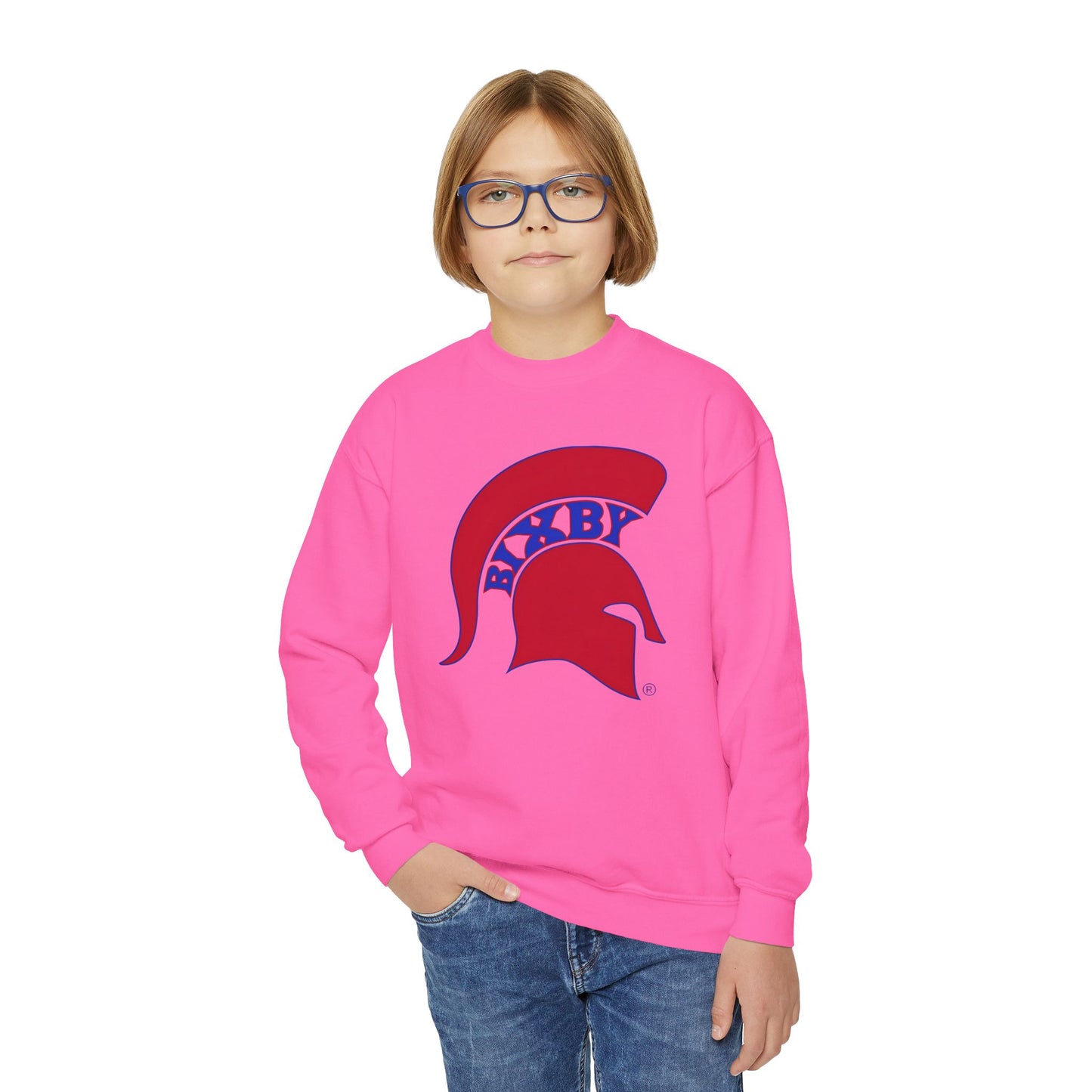 Spartan Red Logo Youth Gildan Sweatshirt