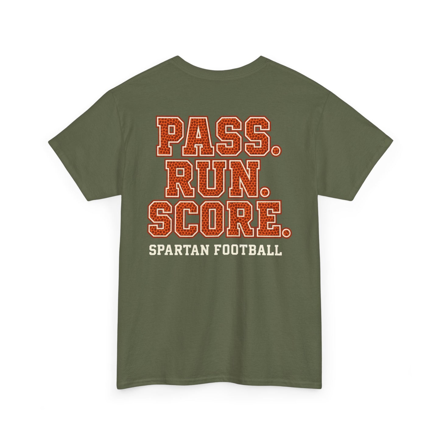 Pass. Run. Score. Spartan Football Gildan Tee