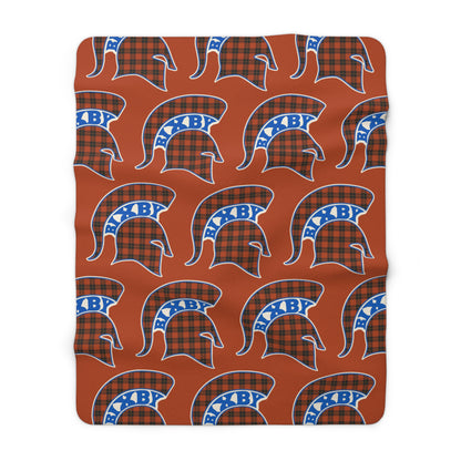 Red Plaid Bixby Spartans Helmet Sherpa Fleece Blanket – Cozy Fall Throw