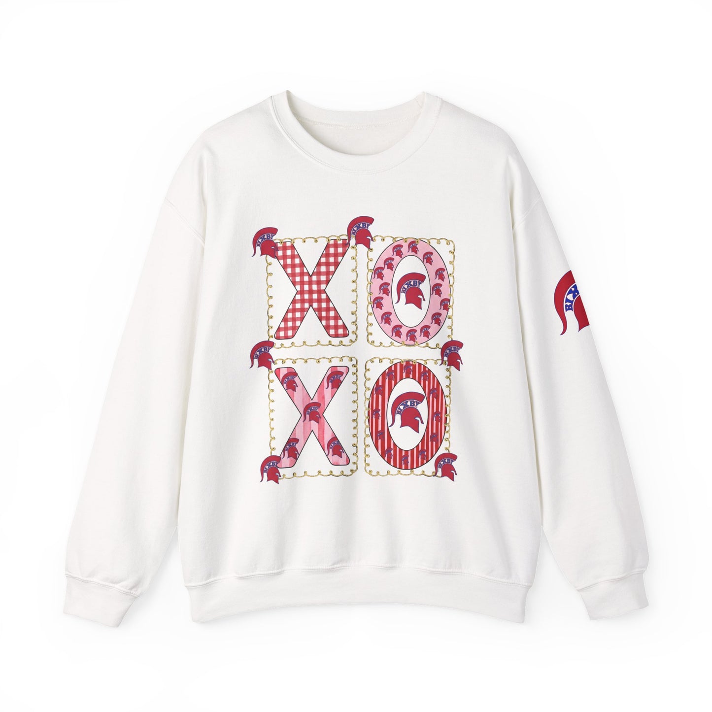 Spartan Logo Valentine XO Graphic Crewneck Sweatshirt