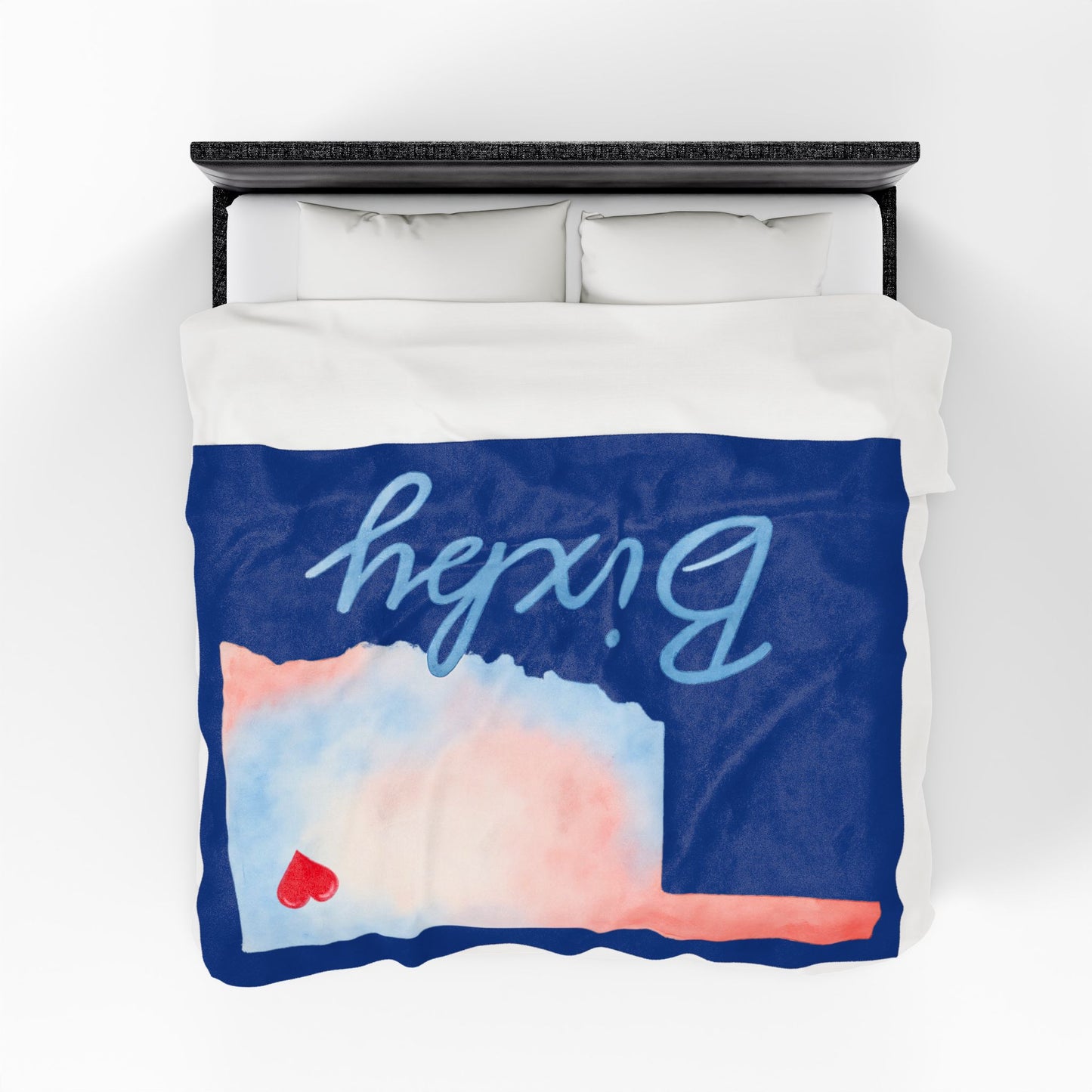 Bixby OK Watercolor Velveteen Plush Blanket