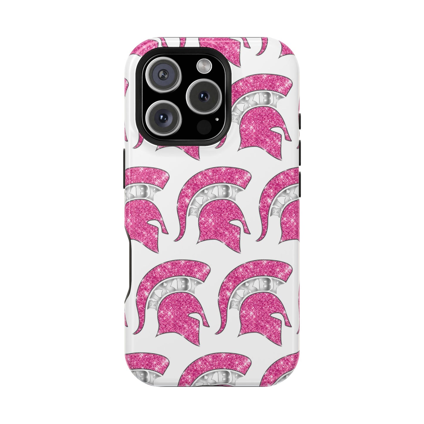 Bixby Spartan Pink Bling Logo Impact Resistant iPhone Case
