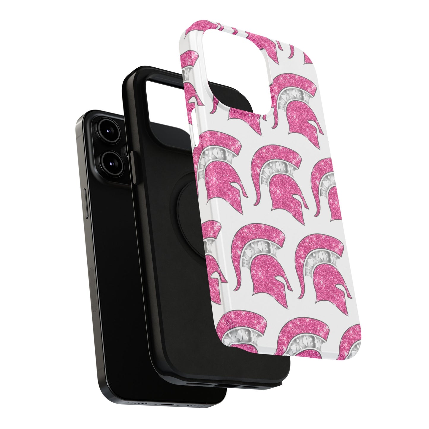 Bixby Spartan Pink Bling Logo Impact Resistant iPhone Case