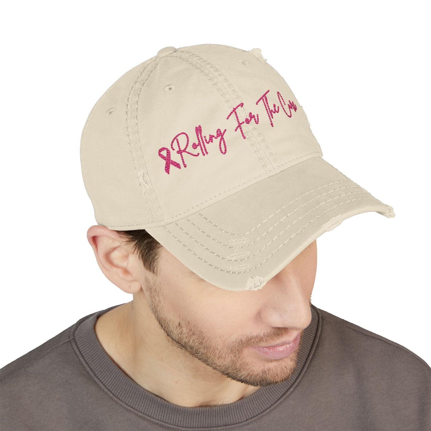 Where RV USA Breast Cancer Awareness Embroidered Distressed Ballcap