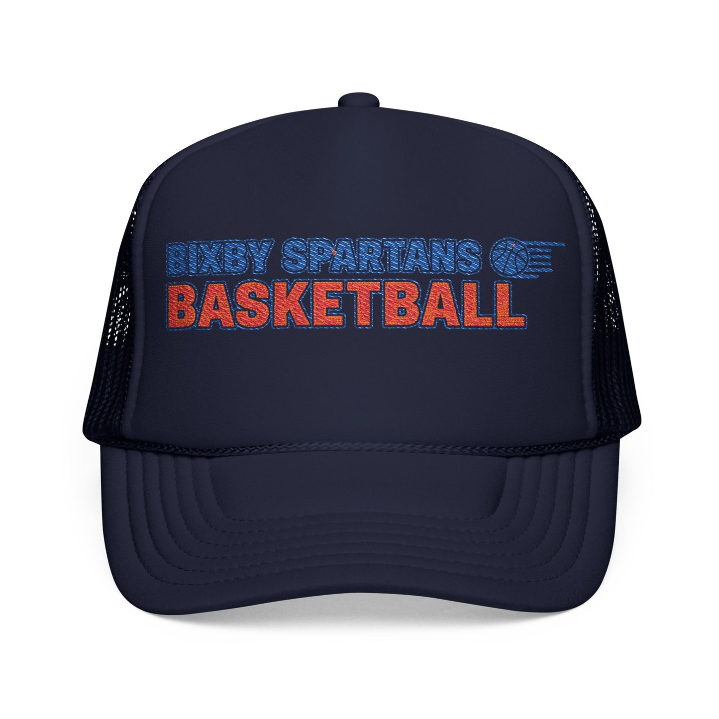 Bixby Spartan Basketball Embroidered Foam Trucker Hat
