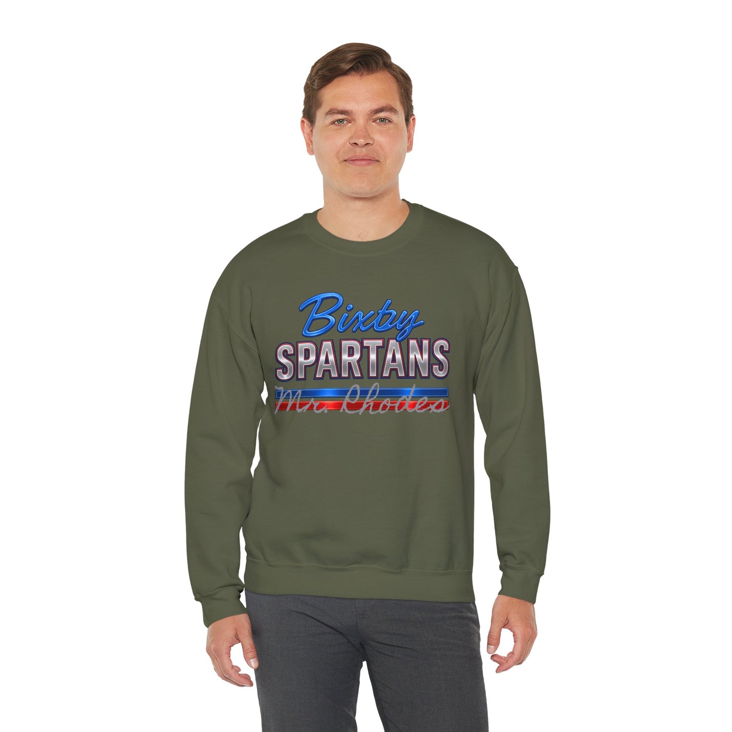 Personalized Bixby Spartans Metallic Gildan Sweatshirt