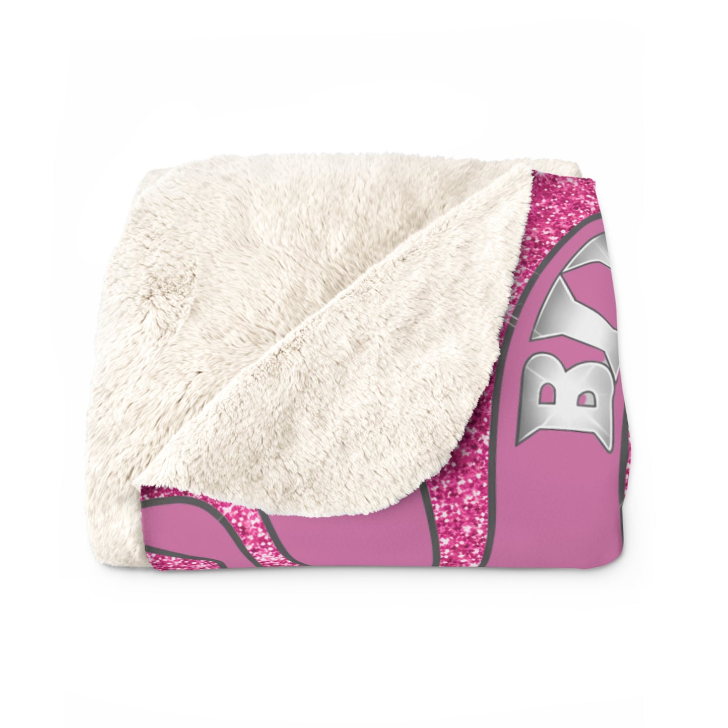 Spartan Pink Bling Logo Sherpa Fleece Blanket