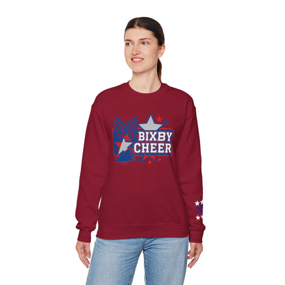 Bixby Cheer With Sleeve Print Gildan Sweatshirt