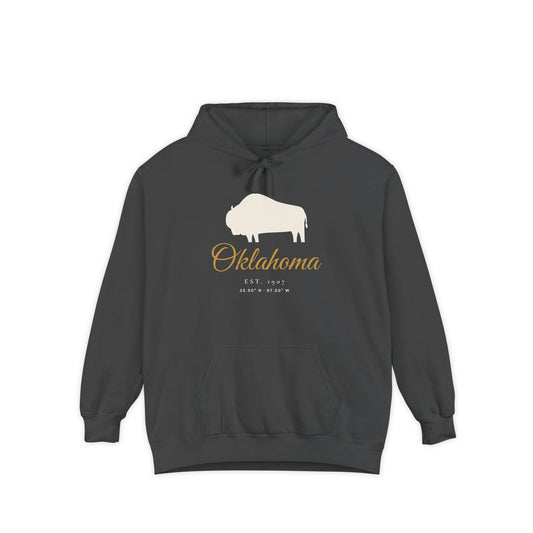 Hoodie printed with Oklahoma Bison.