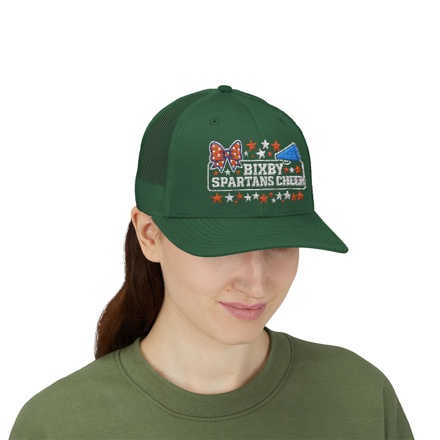 Bixby Spartans Cheer Embroidered Trucker Snapback