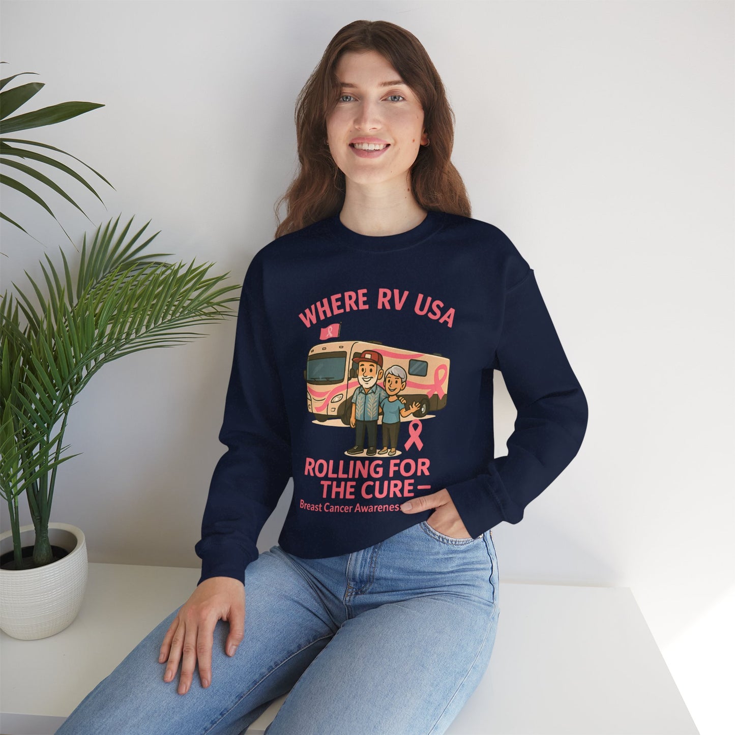 Where RV USA Breast Cancer Awareness Gildan Sweatshirt
