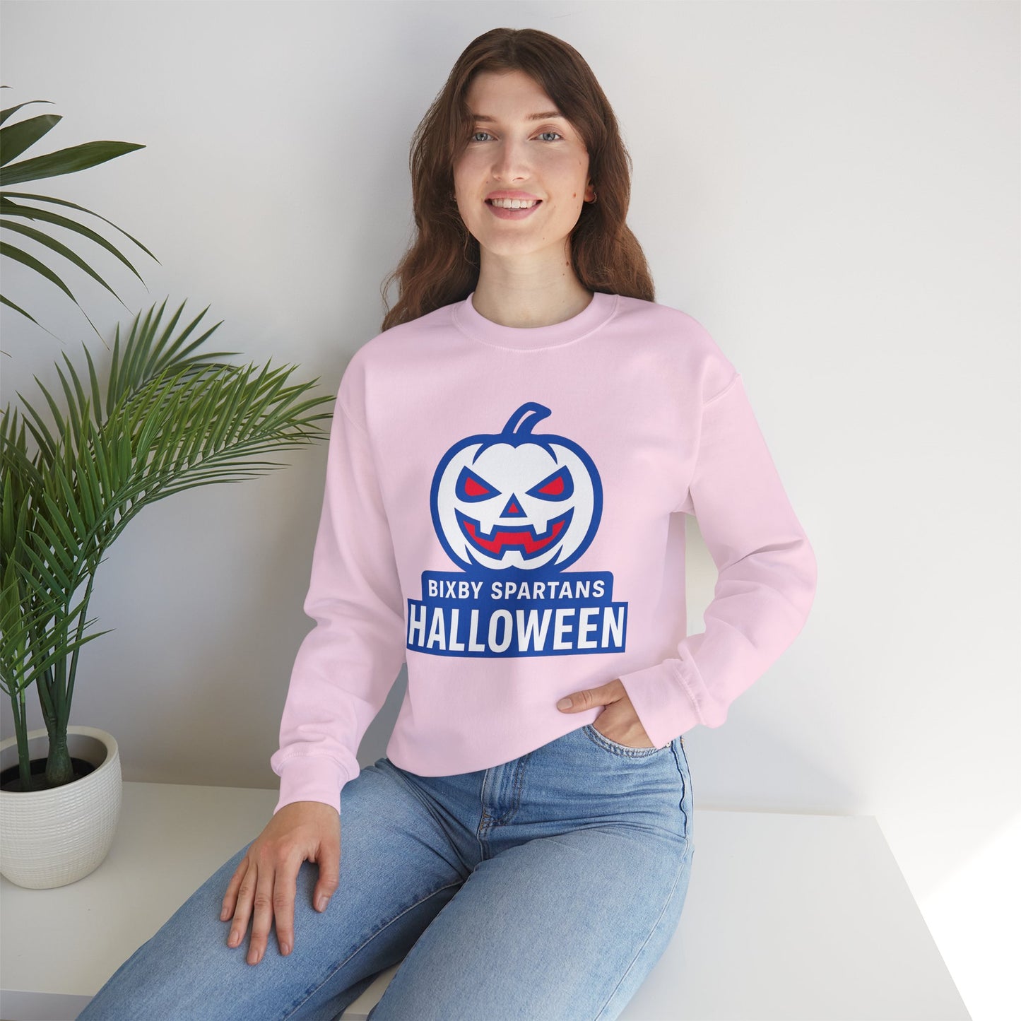 Bixby Spartans Halloween Gildan Sweatshirt