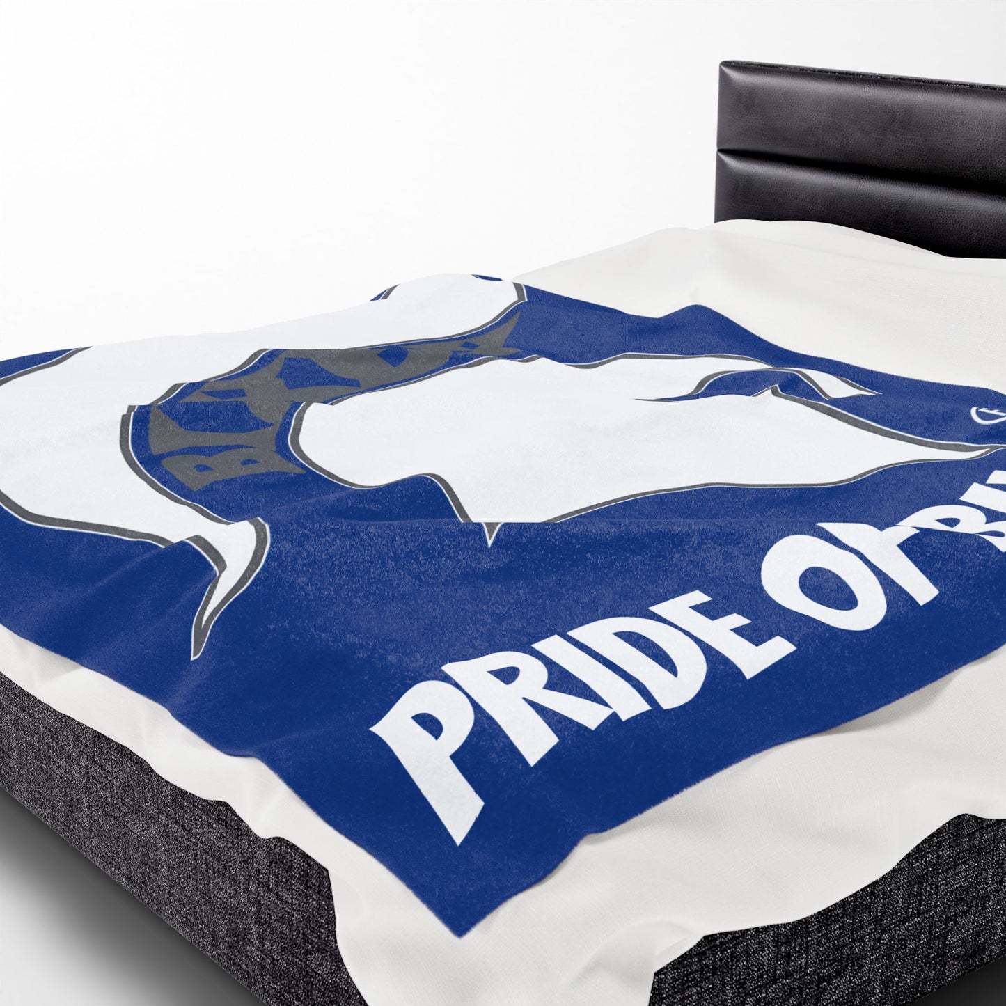 Spartan White Logo Velveteen Plush Blanket