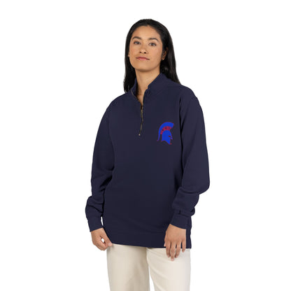 Bixby Spartans Blue Helmet Quarter-Zip Pullover Comfort Colors Tee
