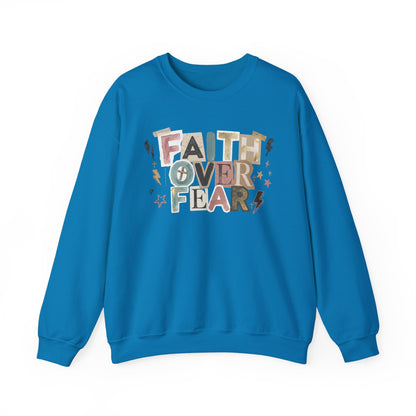 Faith Over Fear Gildan Sweatshirt | Inspirational Graphic Crewneck