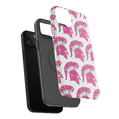 Bixby Spartan Pink Bling Logo Impact Resistant iPhone Case