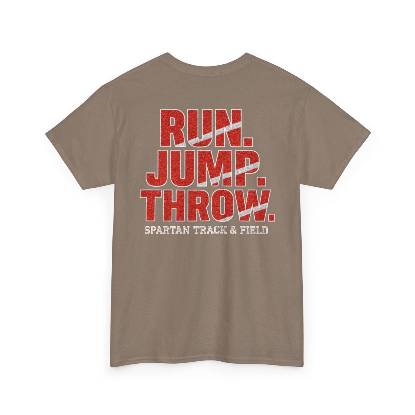 Run. Jump. Throw. Spartan Track Gildan Tee