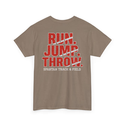 Run. Jump. Throw. Spartan Track Gildan Tee