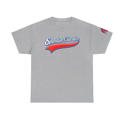 Spartan Educator Design Gildan Tee With Sleeve Logo