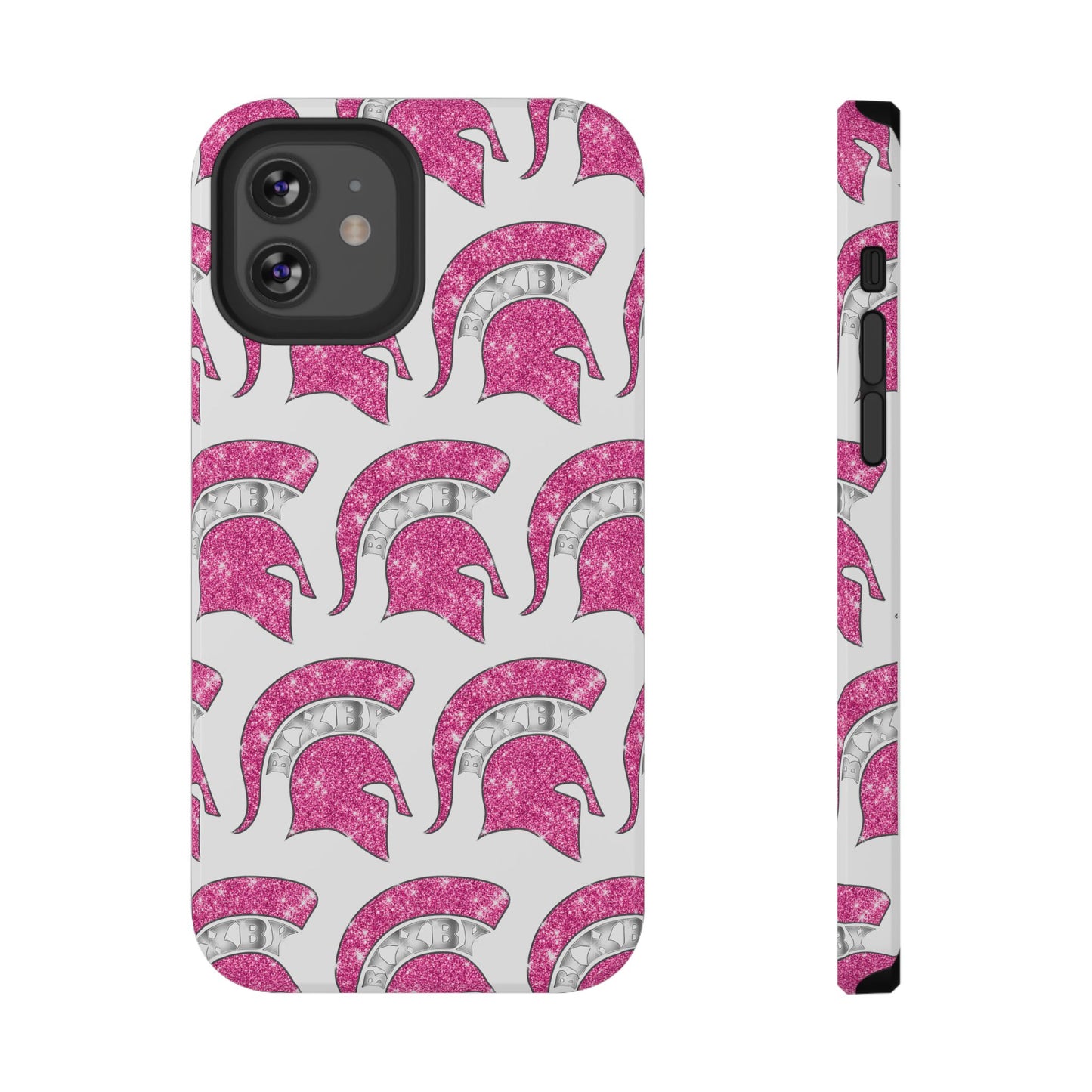 Bixby Spartan Pink Bling Logo Impact Resistant iPhone Case