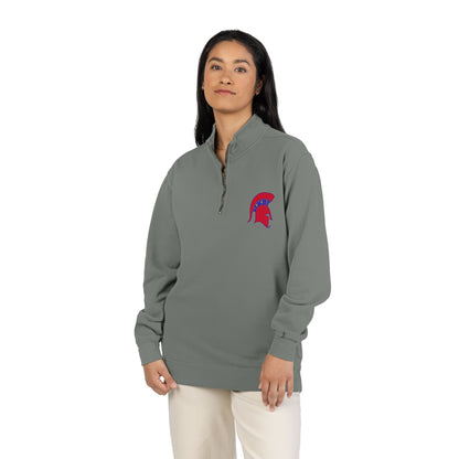 Spartan Red Helmet Quarter-Zip Comfort Colors Pullover