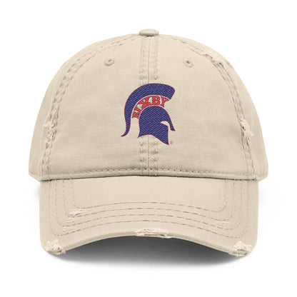 Spartan Blue Logo Embroidered Distressed Classic Ballcap