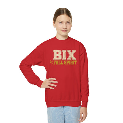 Bixby Spartans Youth Bix Fall Spirit Golden Lettering Sweatshirt