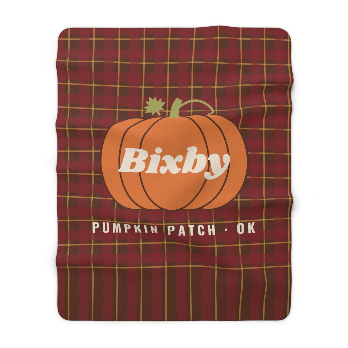 Bixby Pumpkin Patch Plaid Sherpa Blanket