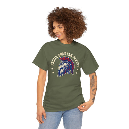 Proud Spartan Parent T-Shirt School Spirit Tee with Spartan Helmet Design