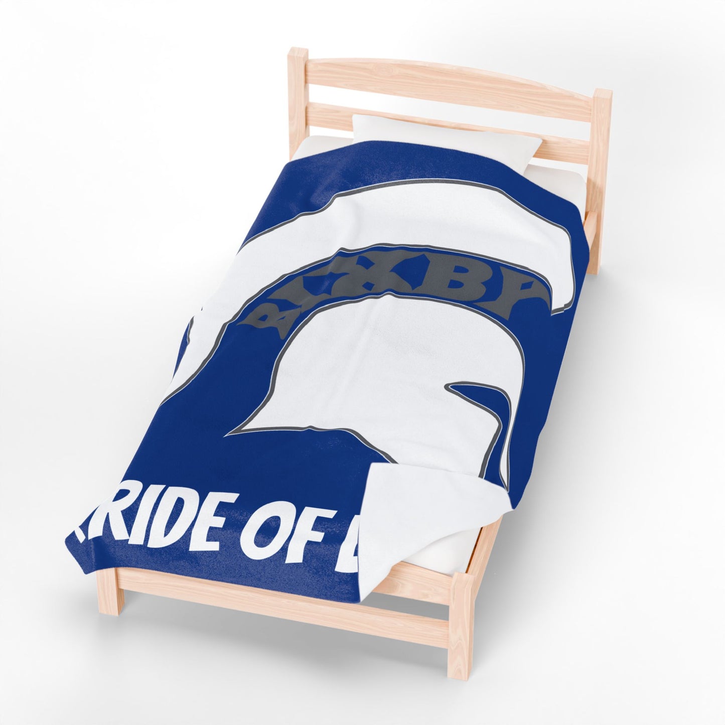 Spartan White Logo Velveteen Plush Blanket