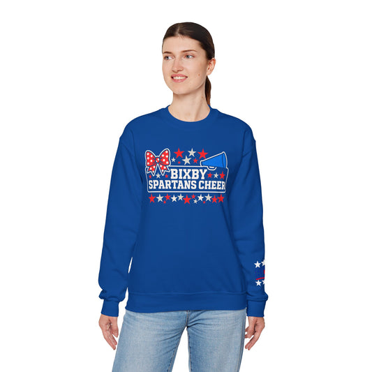 Bixby Cheer With Sleeve Print Gildan Sweatshirt