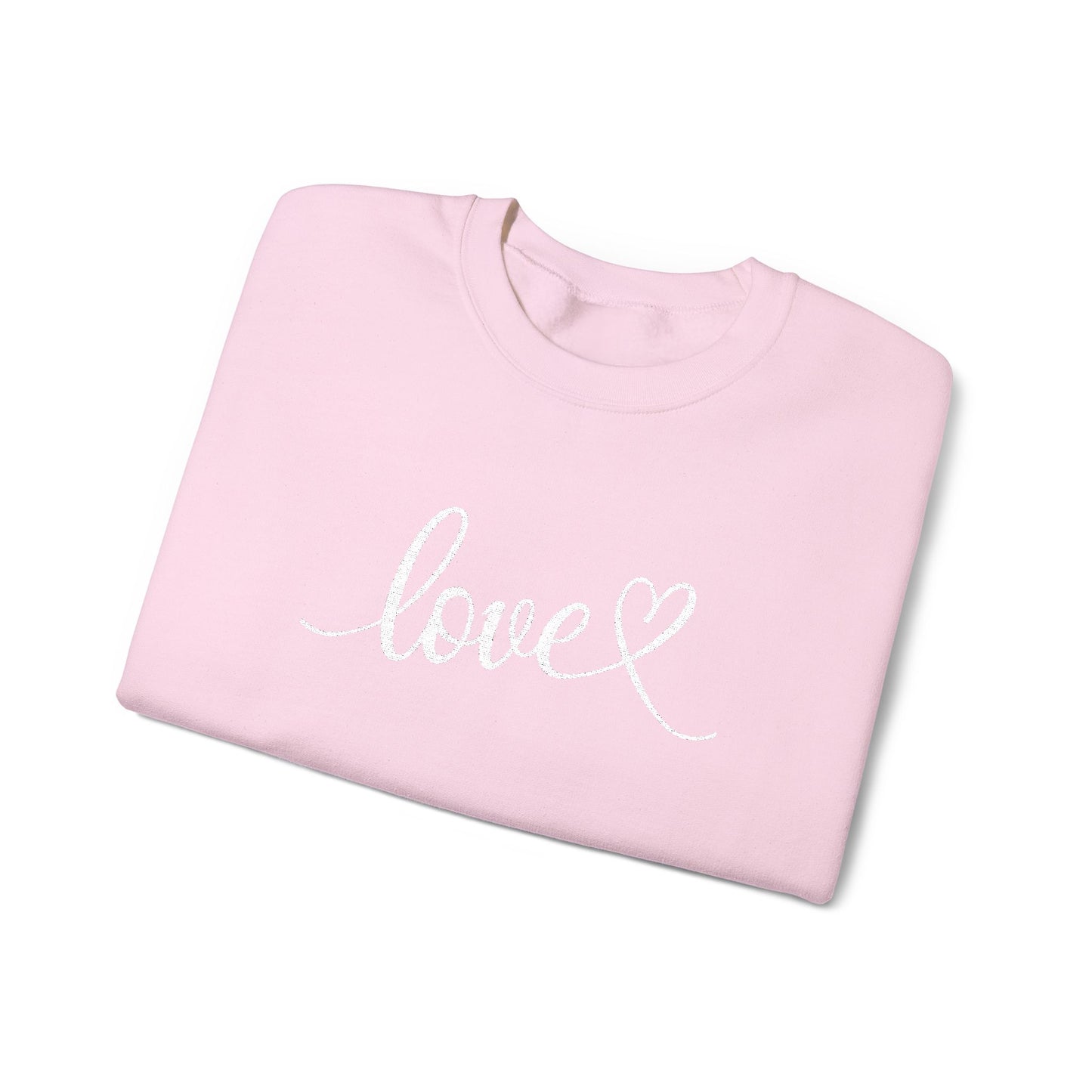 Hand-Lettered Love Script Heart Sweatshirt | Embroidered Love Design