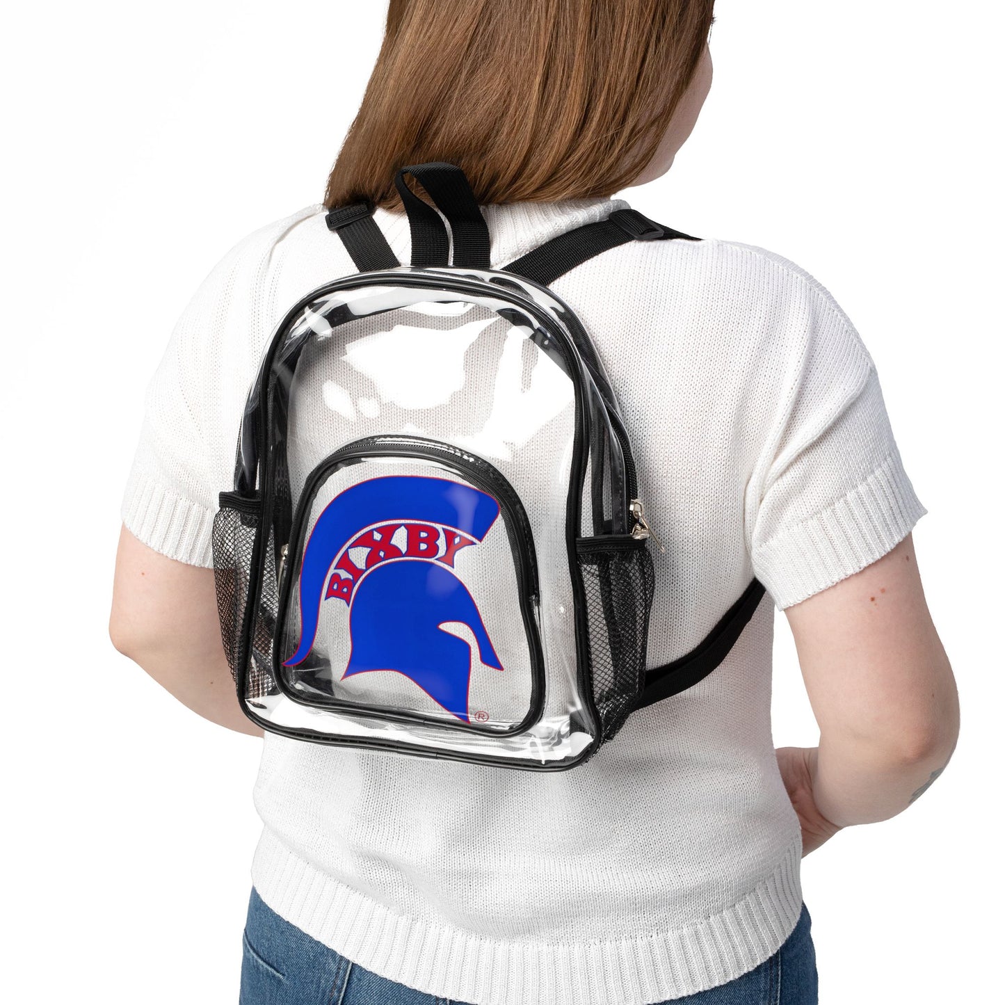 Spartan Blue Logo Clear Event Backpack