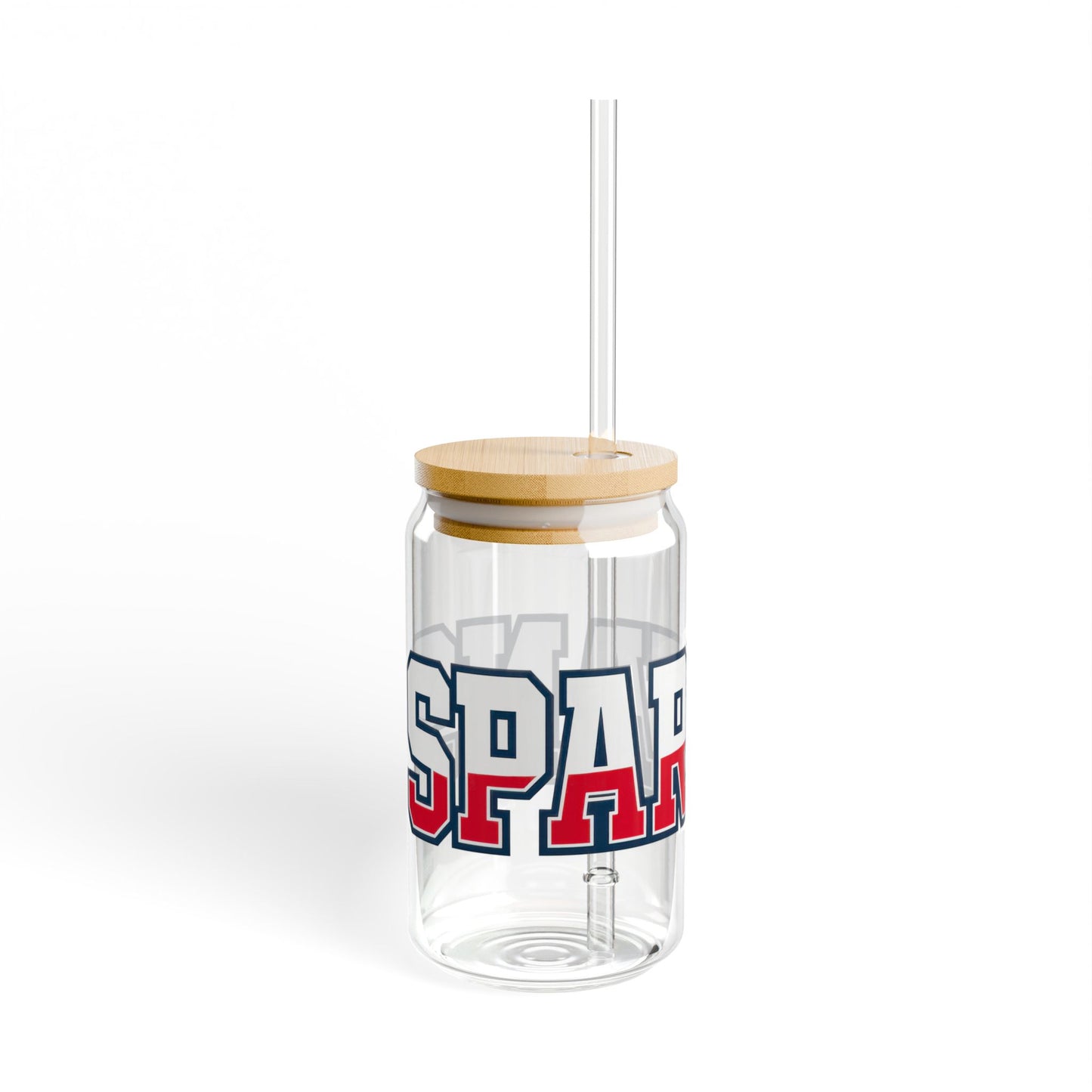 Spartans Athletic Letter Sipper Glass, 16oz