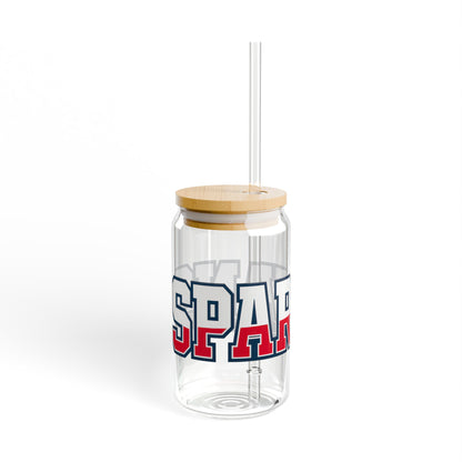 Spartans Athletic Letter Sipper Glass, 16oz