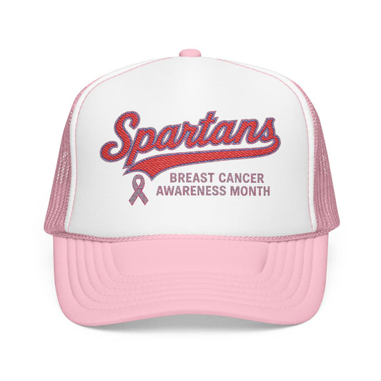 Spartans Breast Cancer Awareness Month Embroidered Foam Trucker Hat