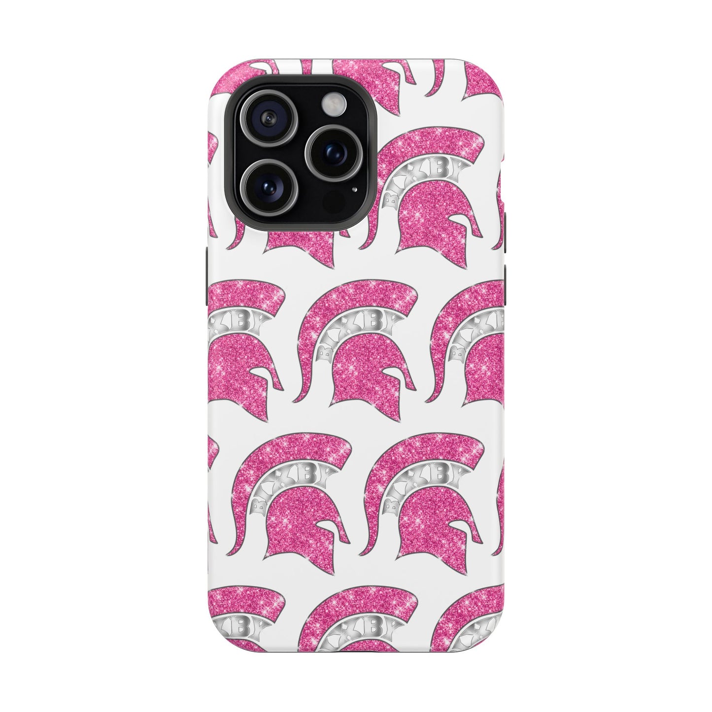 Bixby Spartan Pink Bling Logo Impact Resistant iPhone Case