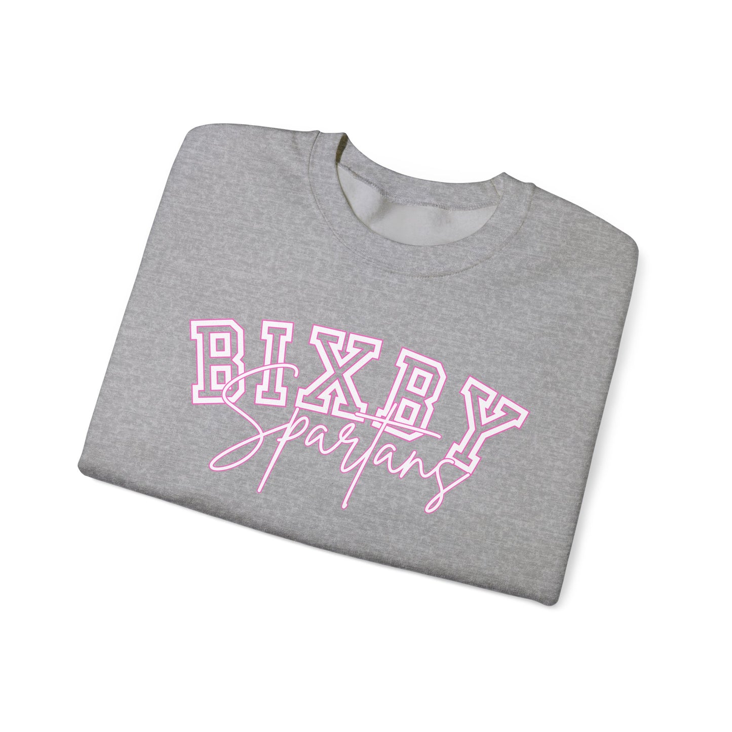 Bixby Spartans Pink Outline Gildan Sweatshirt