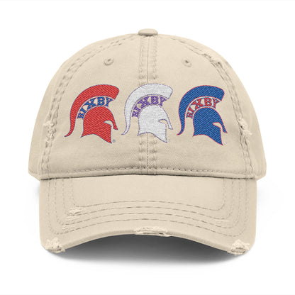 Bixby Spartan Red, White and Blue Embroidered Distressed Ballcap