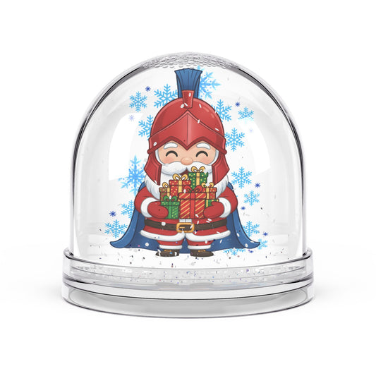 Spartan Santa Snow Globe