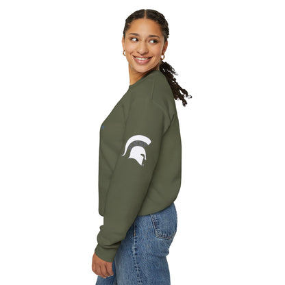Bixby Spartans Vintage Distressed with Sleeve Print Spirit Sweatshirt