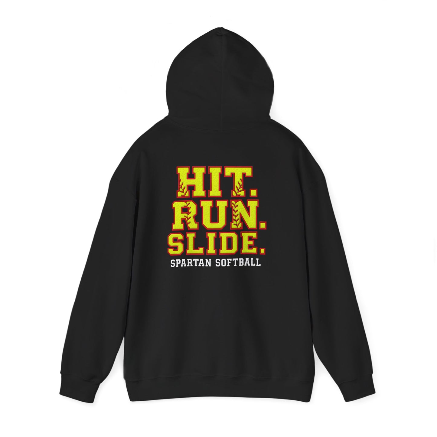 Hit. Run. Slide. Spartan Softball Gildan Hoodie