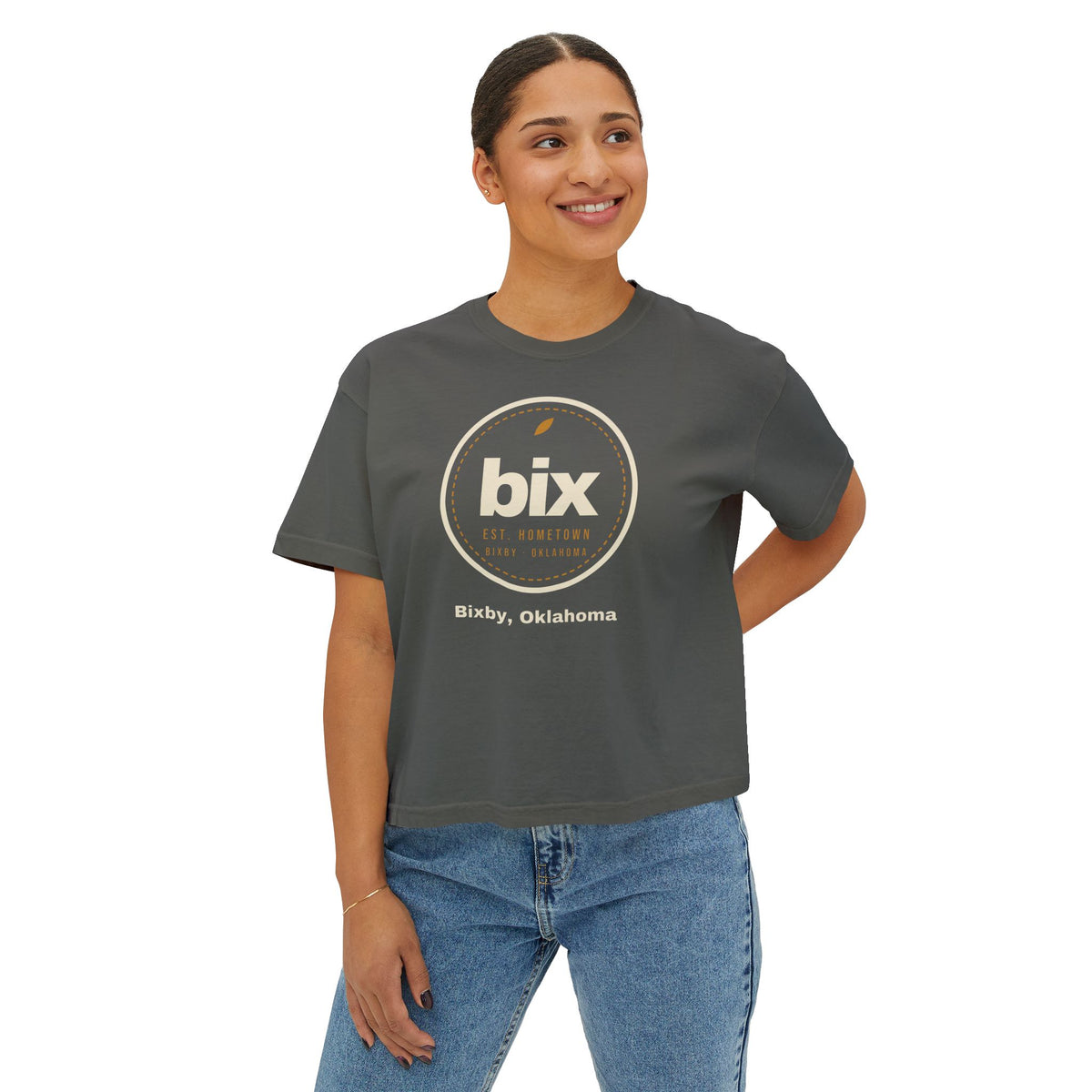 bix Stamp Bixby, Oklahoma Boxy Comfort Colors Tee