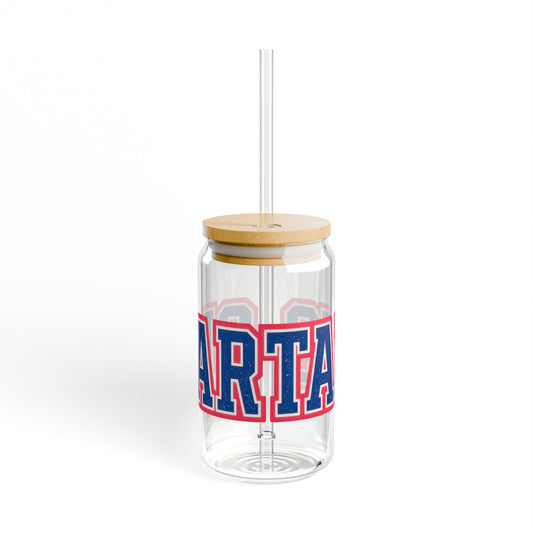Spartan Distressed Letter Sipper Glass, 16oz