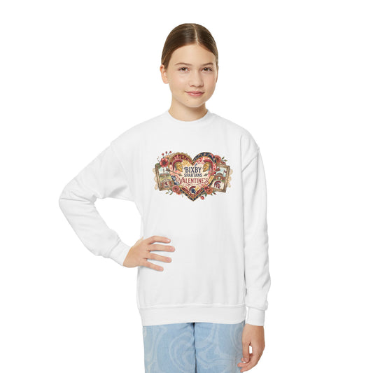 Bixby Spartans Youth Valentine's Day Heart Gildan Sweatshirt